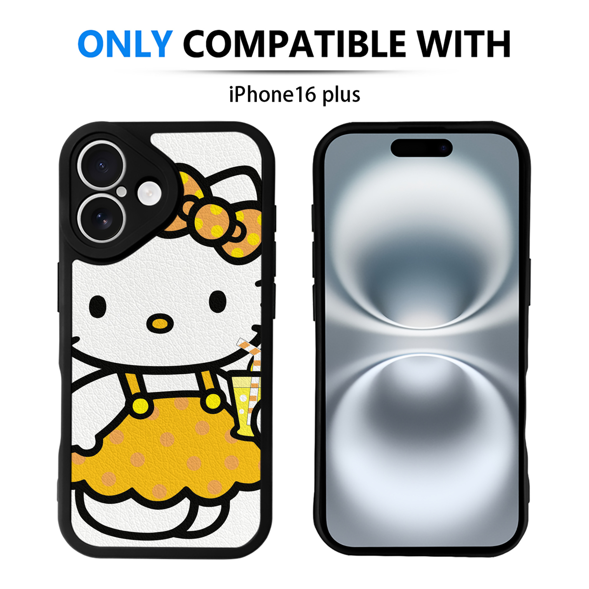 （画像用） Hello Kitty ハローキティ 【iPhone 16シリーズ対応】シリコンスマホケース（レザー調） 材質：シリコン